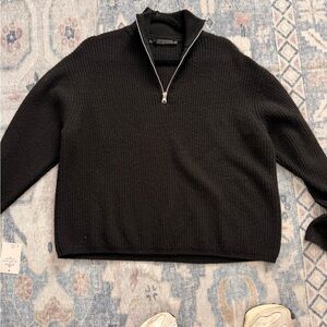 Men's Black Half-Zip Sweater